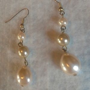 Gold Freshwater Pearl drop earrings